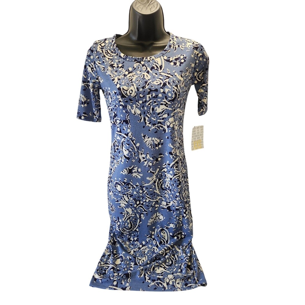 NWT‎ LuLaRoe Julia Form Fitting Knee Length Paisley Knit Dress Womens XXS